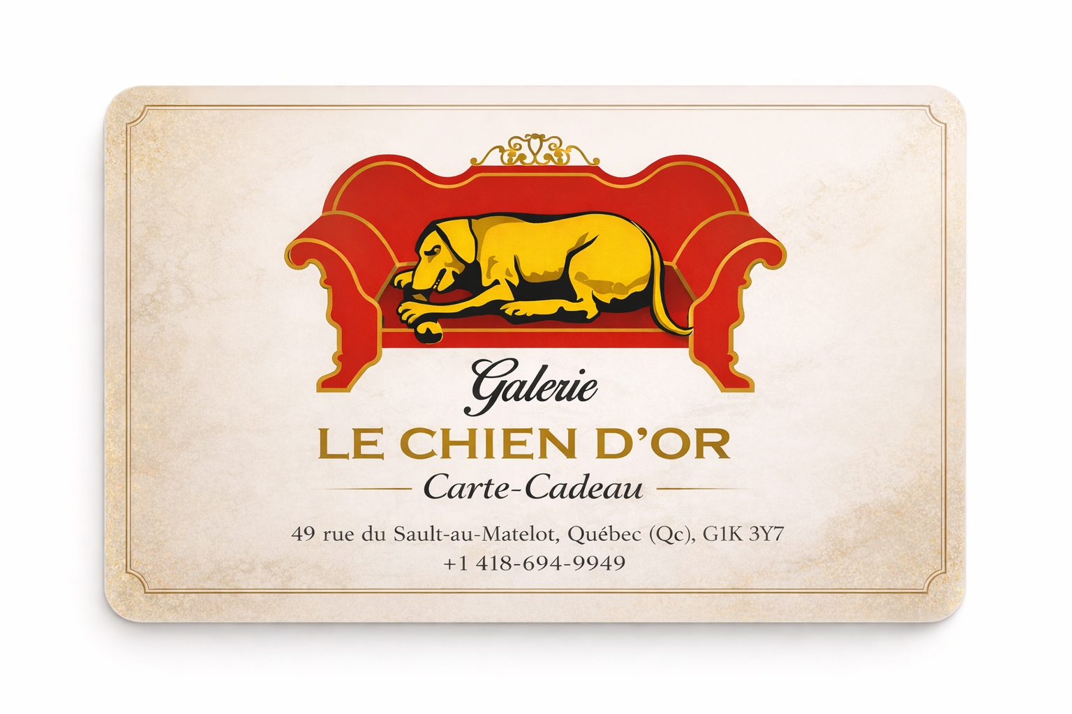 Carte-cadeau La Galerie Le Chien D'or