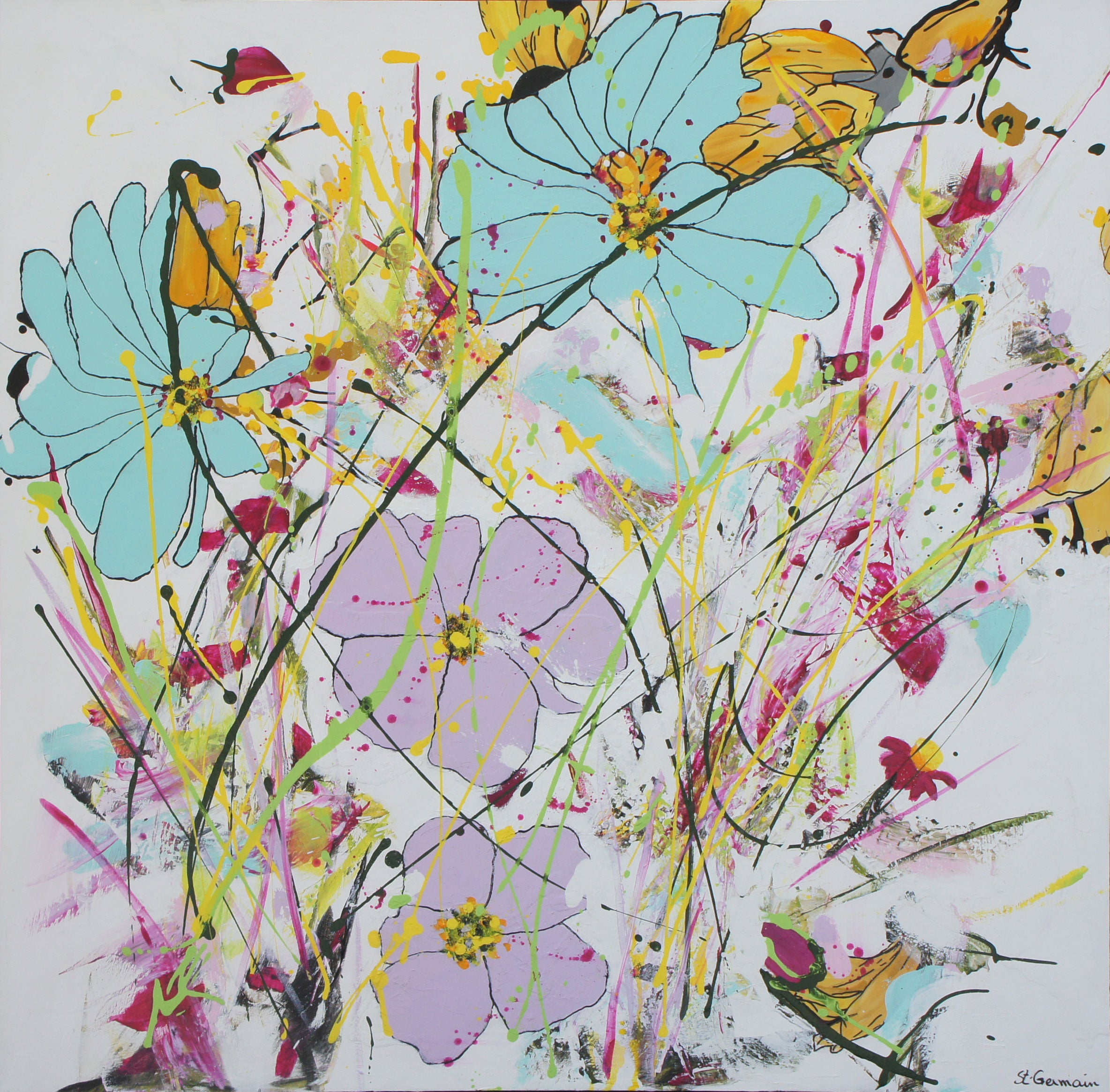 Fleurs annuelles, 40x40